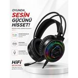 Crow'S Tech Rgb Gaming Kulaklık 40MM Hd Ses Omnidirectional Mikrofon USB Kablolu Konforlu Tasarım - Siyah