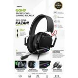 Crow'S Tech Rgb Işıklı Gaming Kulaklık 40MM Sürücü Omnidirectional Mikrofon 2m Kablo Usb-Type-C Girişli - Siyah