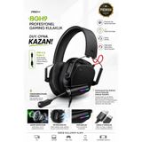 CROW'S TECH RGB Işıklı Gaming Kulaklık 40mm Sürücü Omnidirectional Mikrofon 2m Kablo USB-Type-c Girişli
