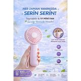 Crow'S Tech Taşınabilir Mini Fan 300M mAh Kablosuz Güçlü Motor ile Sessiz Soğutucu Yaz İçin Serinlik - Pembe