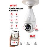 CROW'S TECH Wi-fi 360 Panoramik Ampul Kamera Gece Görüş Ses Akıllı Hareket Algılayıcı Güvenlik Kamerası CT-79