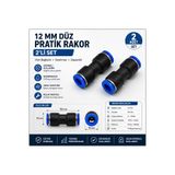 Crox 12mm Hava Hortumu Düz Birleştirici Rekor