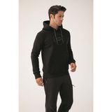 Crozwise Erkek Sweatshirt Siyah Sweatshirt 3 Iplik Kapüşonlu Sweatshirt Erkek - M