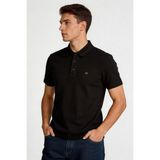 Crozwise Erkek Zeytin Yeşili Polo Tişört Pike Kumaş - Siyah - 2XL