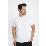 Crozwise V Yaka Erkek Beyaz Spor T-Shirt - 7136-04