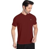 Crozwise V Yaka Erkek Spor T-Shirt - 7136 - L - Bordo