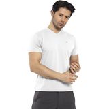 Crozwise Waffle - Erkek Beyaz V Yaka Spor T-Shirt - 7130-08 - 2XL