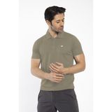 Crozwise Waffle - Erkek Haki Polo Yaka Spor T-Shirt - 7129-04 - M