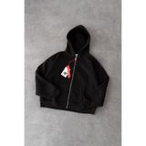 Crupt Studio Siyah Boxy Crop Erkek Ceket Zip Hoodie