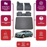 Cruze Hatchback 2011 Model Bagaj Havuzu+4d Araca Özel Havuzlu Paspas Takımıı Maxii - Siyah