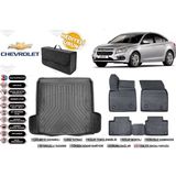 Cruze Sedan 2012 Çift Kulak 3D Bagaj Havuzu+4d Araca Özel Havuzlu Paspas Takımıı Rice - Siyah