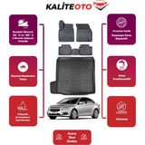 Cruze Sedan 2013 Tek Kulak 3D Bagaj Havuzu+4d Araca Özel Havuzlu Paspas Takımıı Prqx - Siyah