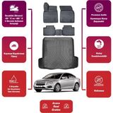 Cruze Sedan 2014 Çift Kulak 3D Bagaj Havuzu+4d Araca Özel Havuzlu Paspas Takımıı Maxii - Siyah