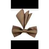 CRWAT ® Kahverengi / Mat Dupont Dokuma Kumaş Papyon - Mendilli
