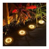 Cryfox Solar Güneş Enerjili 8 Ledli Kazıklı Çim Zemin Bahçe Aydınlatma 3 W Gün Işığı Sarı LED ( 12 Li Set )