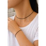 Crystal Atelier Ayarlanabilir Siyah İp Kolye Choker ve Bileklik Takımı