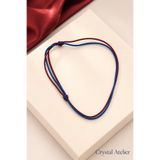 Crystal Atelier Bordo Mavi Makrome Taraftar Bileklik Ayarlanabilir Unisex El Yapımı İp Bileklik