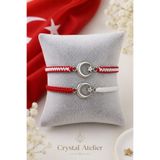 Crystal Atelier Kırmızı Beyaz Ay Yıldız Taraftar Bilekliği İkili Milli Takım