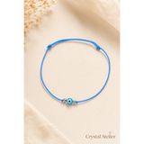 Crystal Atelier Mavi İp Nazar Boncuklu Ayarlanabilir Unisex Şans Bilekliği