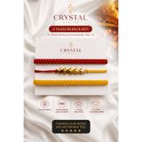 Crystal Atelier Sarı Kırmızı 5 Yıldızlı Makrome Taraftar Bileklik Seti - El Yapımı Ayarlanabilir Makrome