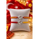 Crystal Atelier Sarı Kırmızı Ay Yıldız Taraftar Bileklik Seti El Yapımı Ayarlanabilir Makrome