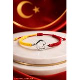 Crystal Atelier Sarı Kırmızı Ay Yıldız Taraftar Bileklik