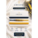 Crystal Atelier Sarı & Lacivert 5 Yıldızlı Makrome Taraftar Bileklik Seti - El Yapımı Ayarlanabilir Makrome