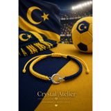 Crystal Atelier Sarı Lacivert Ay Yıldız Makrome Taraftar Bileklik