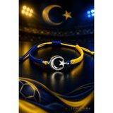 Crystal Atelier Sarı Lacivert Ay Yıldız Taraftar Bileklik