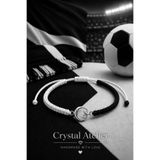 Crystal Atelier Siyah Beyaz Ay Yıldız Makrome Taraftar Bileklik