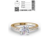 Crystal Diamond Zirconia Işıklı kutuda 0.99 karat 14k altın kaplama Tektaş yüzük
