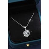 Crystal Diamond Zirconia Işıklı kutuda 1.01 özel kesim parlak kalp kolye(kararmaz) , sevgiliye hediye,anneye hediye
