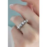 Crystal Diamond Zirconia Işıklı Kutuda 1.25 Carat Beştaş Yüzük