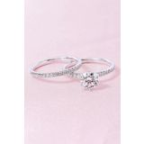 Crystal Diamond Zirconia Işıklı Kutuda 1 Karat Tamtur Ve Tektaş Yüzük