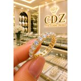 Crystal Diamond Zirconia Işıklı kutuda , 14 AYAR ALTIN KAPLAMA 1 KARAT TAMTUR YÜZÜK ( KARARMAZ)