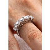 Crystal Diamond Zirconia Işıklı Kutuda 2 Carat Beştaş Yüzük