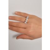 Crystal Diamond Zirconia Işıklı Kutuda 4 Carat Beştaş Yüzük