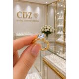 Crystal Diamond Zirconia Işıklı kutuda, kaliteli , kararmaz, 1.75 karat lotus yüzük