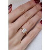 Crystal Diamond Zirconia Işıklı Kutuda Radyant 3 Karat Yüzük
