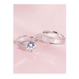 Crystal Diamond Zirconia Işıklı Kutuda Yarımtur Yüzük,tektaş Ve Alyans