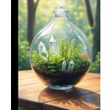 Crystal Terrarium Notebook - Crystal Garden Lined Journal - 110 Pages