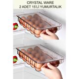 Crystal Ware 2 Adet 15'Li Şeffaf Yumurta Saklama Kabı