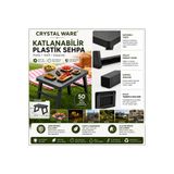 Crystal Ware Plastik Katlanır Masa Piknik, Bahçe, Kamp Masası