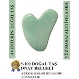 Crystalclem Aventurin Kalp Gua Sha Doğal Taş Yüz Masaj Aleti