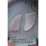 Crystalclem Pembe Kuvars Melek Gua Sha Doğal Taş Yüz Masaj Aleti
