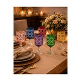 crystalex Bohemia El Kesimi Kristal Kadeh 6’lı Mix Renk 135 ml – Kahve Yanı ve Sunum Bardağı -Bardak Y. Hasır