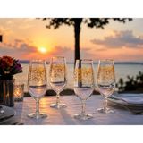 Crystalex Desenli Cam Meşrubat- Kokteyl Bardağı 4'lü 380 Ml- Gold Dekor (Su /soğuk Kahve Bardağı ) - 001 - Beyaz
