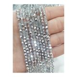 CRYSTALSHOP 4mm Piramit Aynalı Gümüş Kristal Boncuk (10 DİZİ)