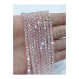 CRYSTALSHOP 4mm Piramit Pembe Kristal Boncuk (10 DİZİ)
