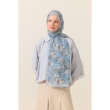 cs camellia scarf Aura İpek Krep Şal - Mavi